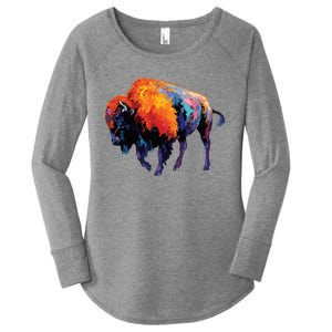 American Buffalo Buffalo American Bison Women's Perfect Tri Tunic Long Sleeve Shirt