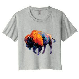 American Buffalo Buffalo American Bison Women's Crop Top Tee