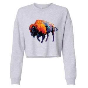 American Buffalo Buffalo American Bison Cropped Pullover Crew