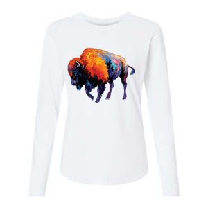 American Buffalo Buffalo American Bison Womens Cotton Relaxed Long Sleeve T-Shirt