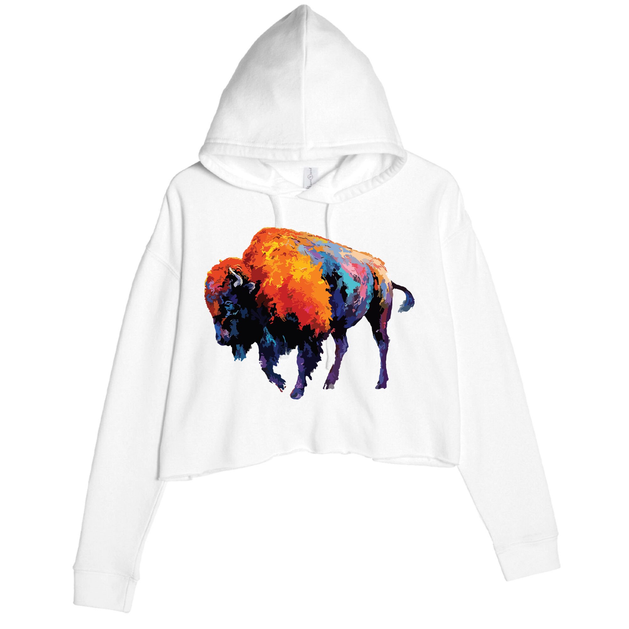 American Buffalo Buffalo American Bison Crop Fleece Hoodie