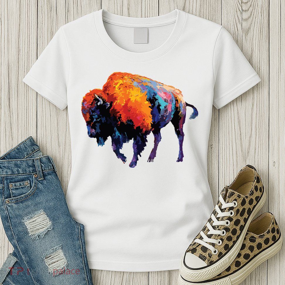 American Buffalo Buffalo American Bison Womens T-Shirt