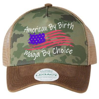 American By Birth Maga By Choice Pro Trump 2024 Us Flag Cute Gift Legacy Tie Dye Trucker Hat