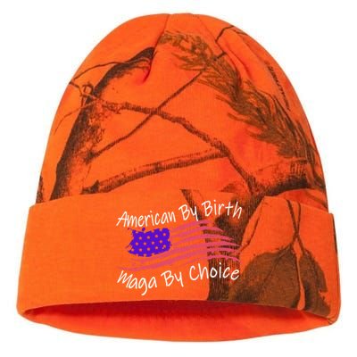 American By Birth Maga By Choice Pro Trump 2024 Us Flag Cute Gift Kati Licensed 12" Camo Beanie