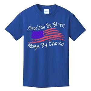 American By Birth Maga By Choice Pro Trump 2024 Us Flag Cute Gift Kids T-Shirt