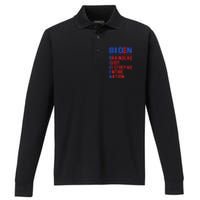 Anti Biden Braindead Idiot Destroying Entire Nation Performance Long Sleeve Polo