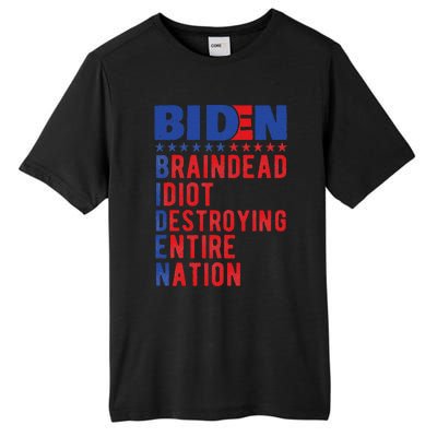 Anti Biden Braindead Idiot Destroying Entire Nation Tall Fusion ChromaSoft Performance T-Shirt