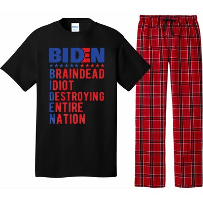 Anti Biden Braindead Idiot Destroying Entire Nation Pajama Set