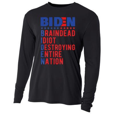 Anti Biden Braindead Idiot Destroying Entire Nation Cooling Performance Long Sleeve Crew