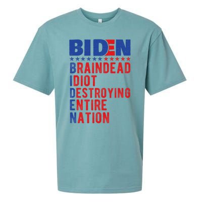 Anti Biden Braindead Idiot Destroying Entire Nation Sueded Cloud Jersey T-Shirt