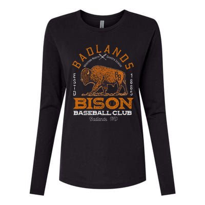 American Bison Baseball Retro Minor League Baseball Team Womens Cotton Relaxed Long Sleeve T-Shirt