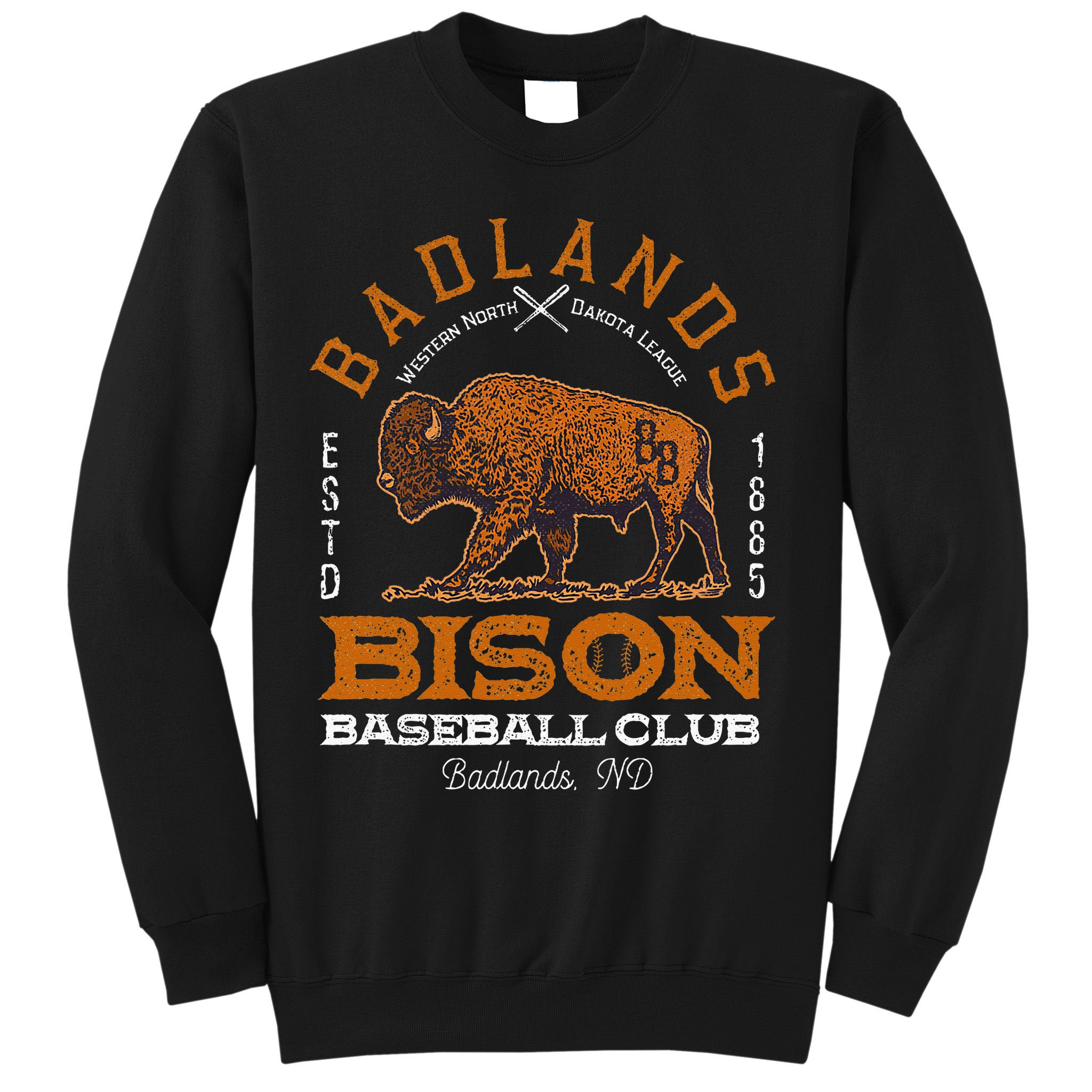 American Bison Baseball Retro Minor League Baseball Team Sweatshirt