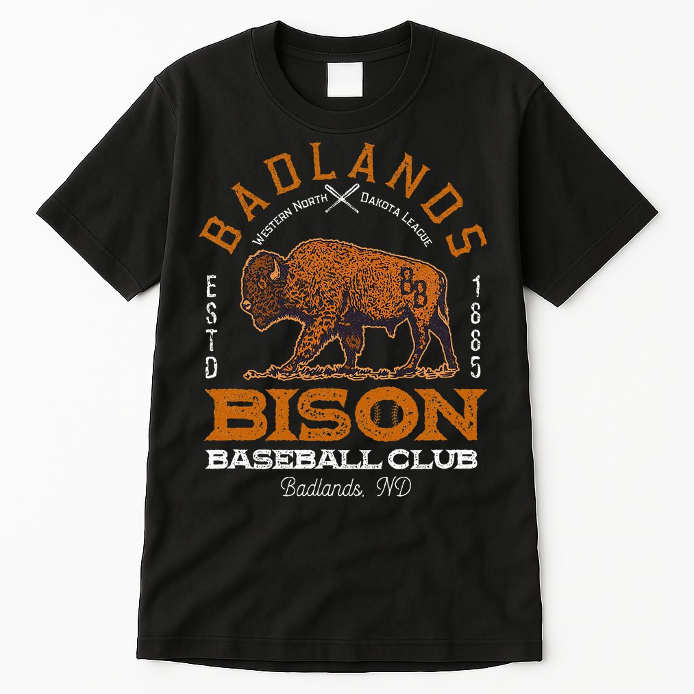 American Bison Baseball Retro Minor League Baseball Team Tall T-Shirt