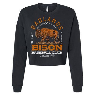 American Bison Baseball Retro Minor League Baseball Team Cropped Pullover Crew