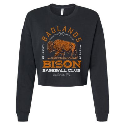 American Bison Baseball Retro Minor League Baseball Team Cropped Pullover Crew