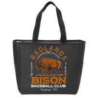 American Bison Baseball Retro Minor League Baseball Team Zip Tote Bag