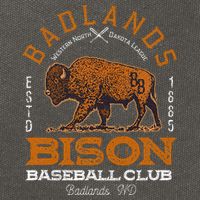 American Bison Baseball Retro Minor League Baseball Team Cotton Canvas Backpack