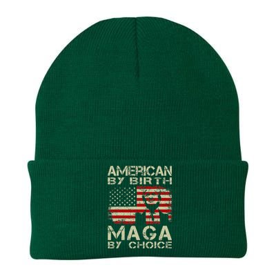 American By Birth Maga By Choice Pro Trump 2024 Us Flag Knit Cap Winter Beanie