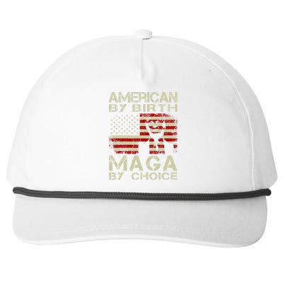 American By Birth Maga By Choice Pro Trump 2024 Us Flag Snapback Five-Panel Rope Hat