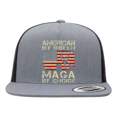 American By Birth Maga By Choice Pro Trump 2024 Us Flag Flat Bill Trucker Hat