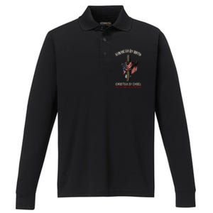 American By Birth Christian By Choice Dad By The Grace Performance Long Sleeve Polo