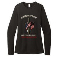 American By Birth Christian By Choice Dad By The Grace Womens CVC Long Sleeve Shirt