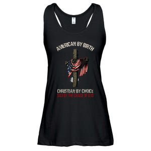 American By Birth Christian By Choice Dad By The Grace Ladies Essential Flowy Tank