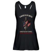 American By Birth Christian By Choice Dad By The Grace Ladies Essential Flowy Tank