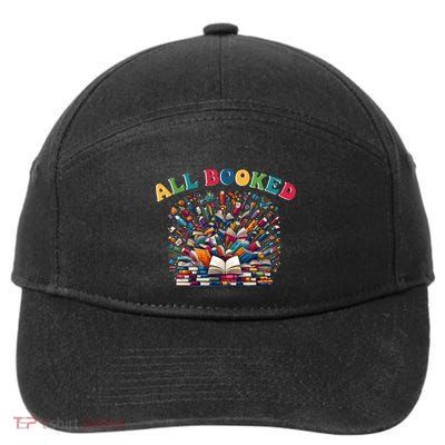 All Booked Book Lovers Reading Books 7-Panel Snapback Hat