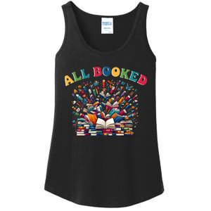 All Booked Book Lovers Reading Books Ladies Essential Tank