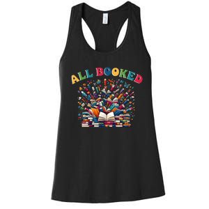 All Booked Book Lovers Reading Books Women's Racerback Tank