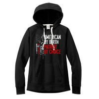 American By Birth Patriot By Choice American Flag Women's Fleece Hoodie