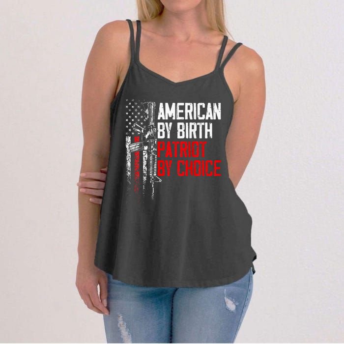 American By Birth Patriot By Choice American Flag Women's Strappy Tank