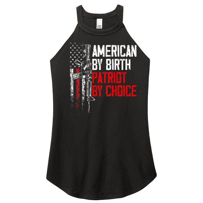 American By Birth Patriot By Choice American Flag Women's Perfect Tri Rocker Tank