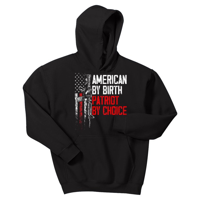 American By Birth Patriot By Choice American Flag Kids Hoodie