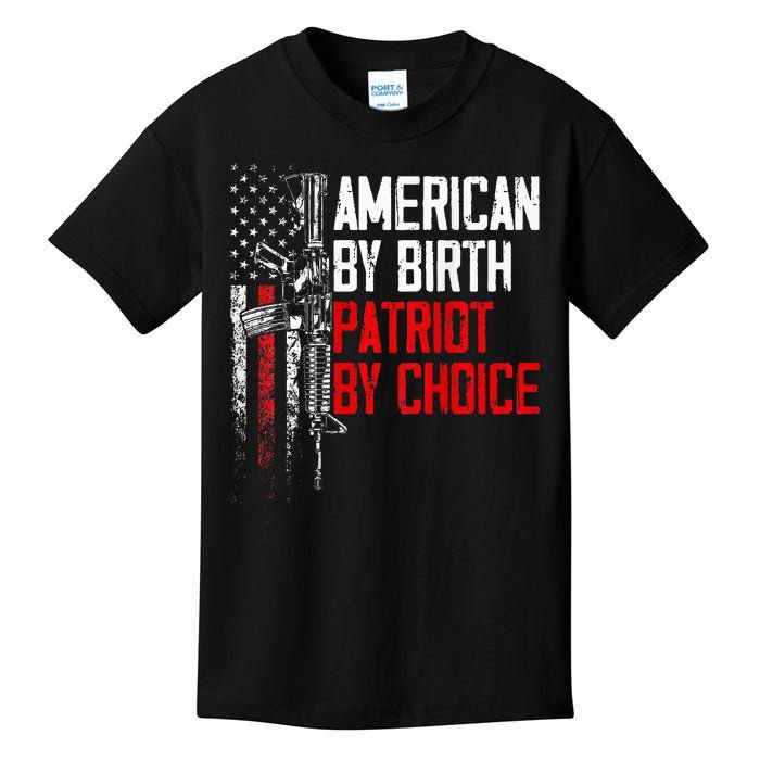 American By Birth Patriot By Choice American Flag Kids T-Shirt