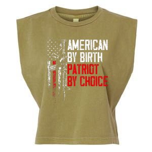 American By Birth Patriot By Choice American Flag Garment-Dyed Women's Muscle Tee