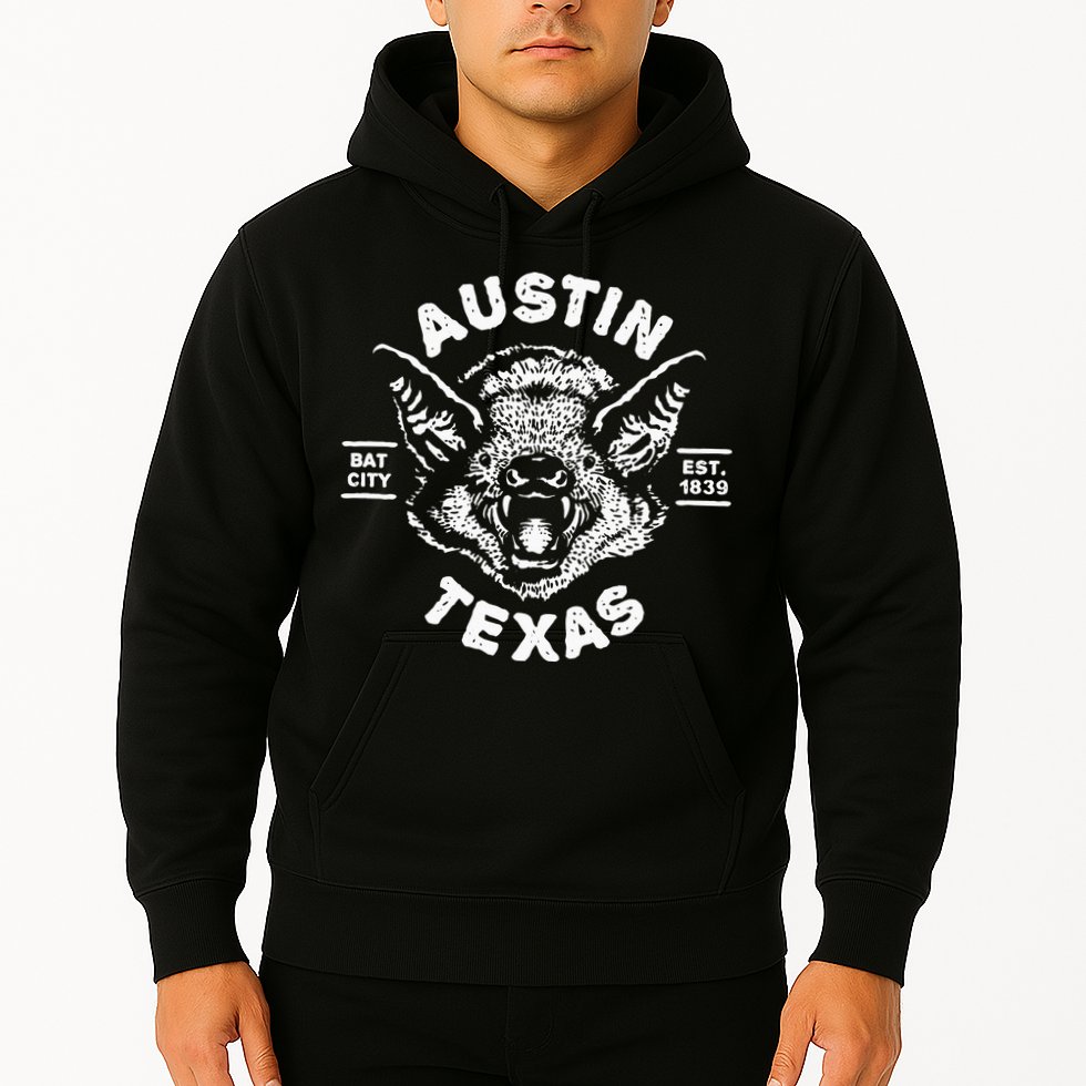 Austin Bat Bat City Texas Tx Est Established 1839 Design Hoodie