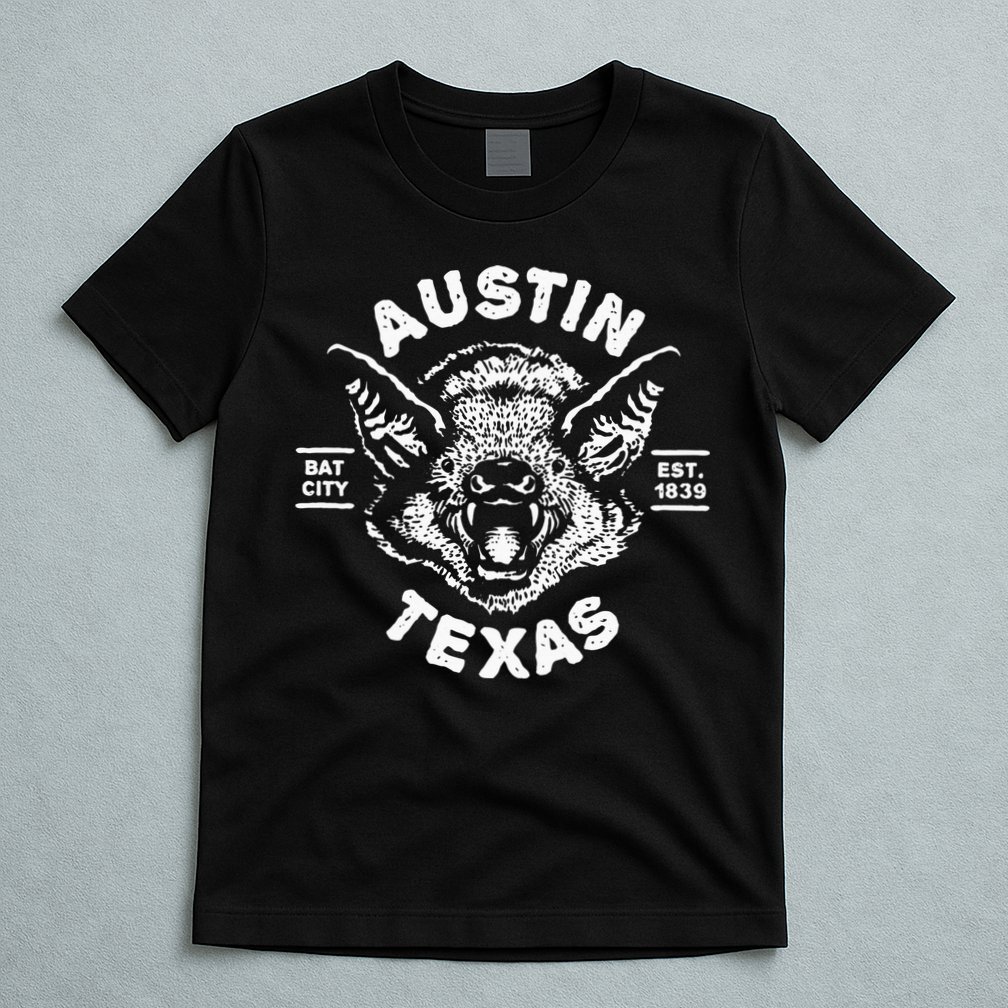 Austin Bat Bat City Texas Tx Est Established 1839 Design T-Shirt