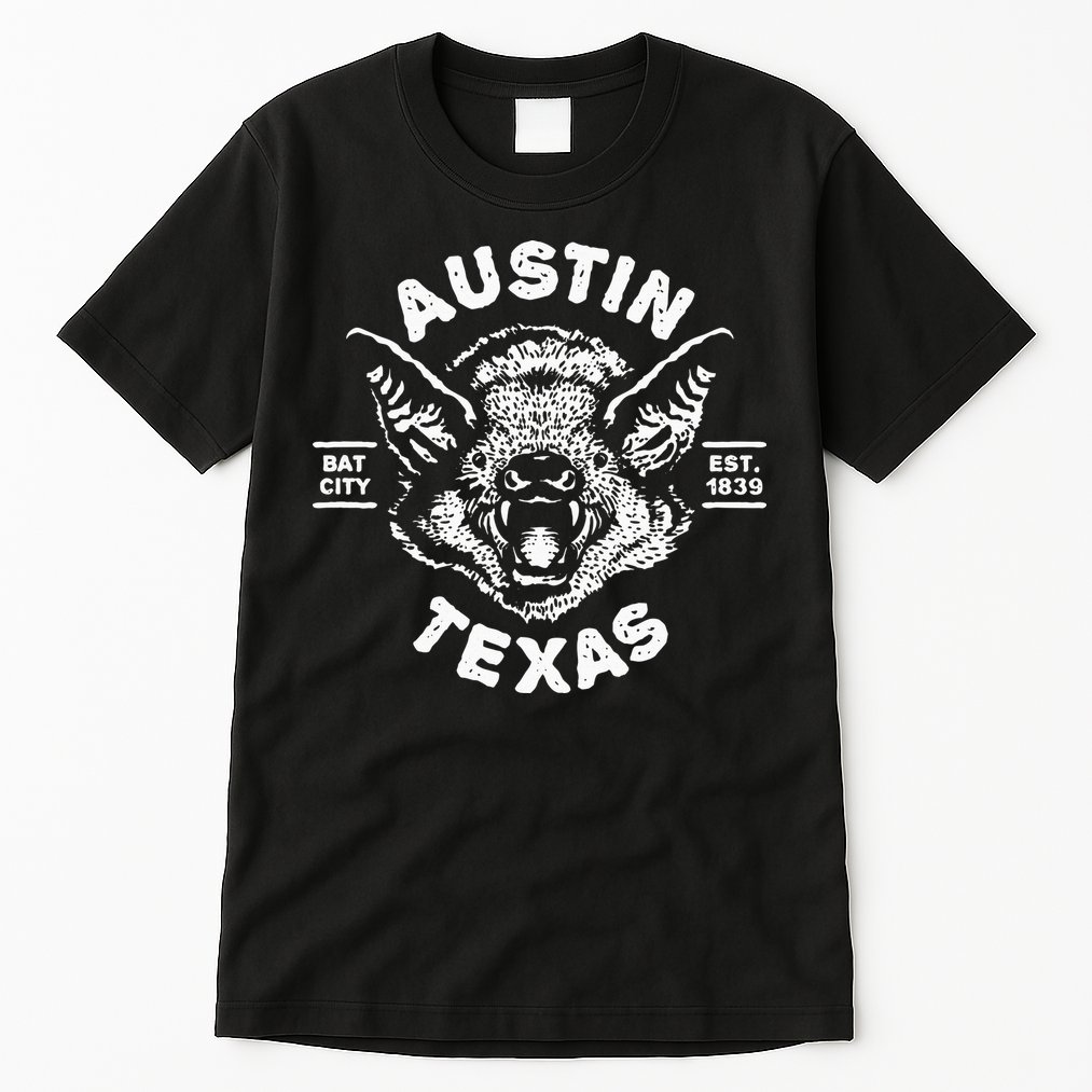 Austin Bat Bat City Texas Tx Est Established 1839 Design Tall T-Shirt