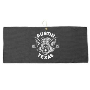 Austin Bat Bat City Texas Tx Est Established 1839 Design Large Microfiber Waffle Golf Towel