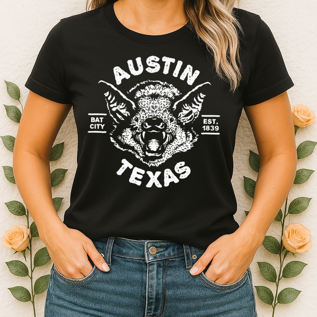 Austin Bat Bat City Texas Tx Est Established 1839 Design Womens T-Shirt