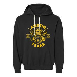 Austin Bat Bat City Texas Tx Est Established 1839 Design Garment-Dyed Fleece Hoodie