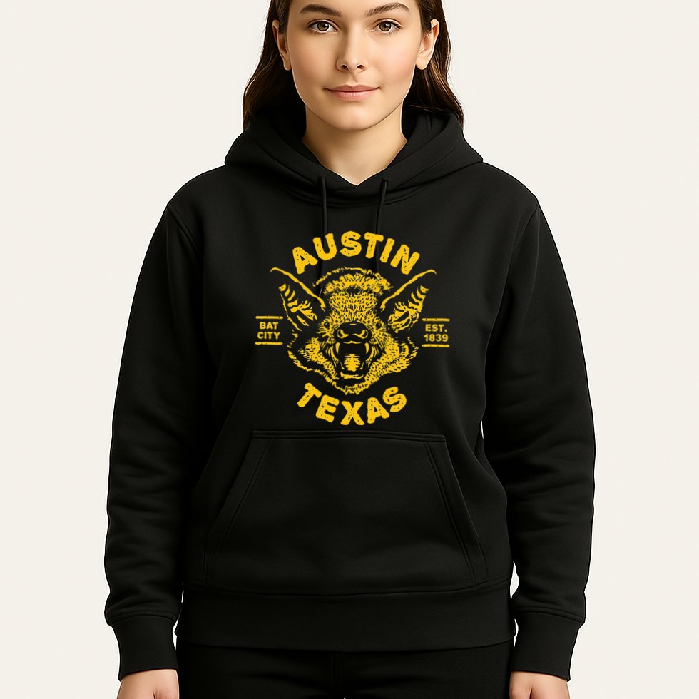 Austin Bat Bat City Texas Tx Est Established 1839 Design Hoodie