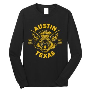 Austin Bat Bat City Texas Tx Est Established 1839 Design Long Sleeve Shirt