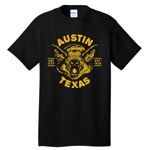 Austin Bat Bat City Texas Tx Est Established 1839 Design Tall T-Shirt