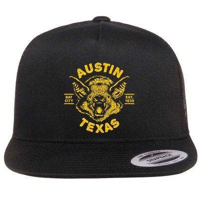 Austin Bat Bat City Texas Tx Est Established 1839 Design Flatbill Hat