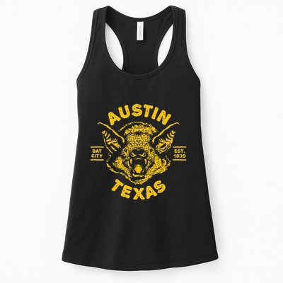 Austin Bat Bat City Texas Tx Est Established 1839 Design Womens Tank Top