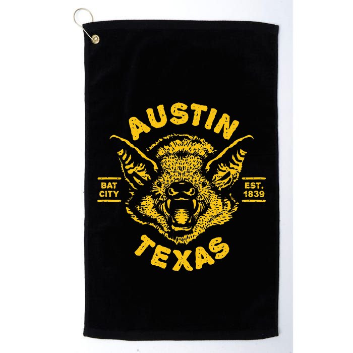 Austin Bat Bat City Texas Tx Est Established 1839 Design Golf Towel