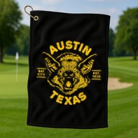Austin Bat Bat City Texas Tx Est Established 1839 Design Golf Towel